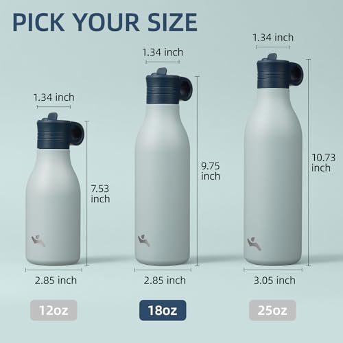 Botella de Agua Térmica de Viaje Konokyo 18oz con Popote, Azul Tormenta miniatura 5