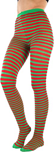 Image of ToBeInStyle Women's Thin Horizontal Stripe Opaque Tights Pantyhose - Regular or Plus