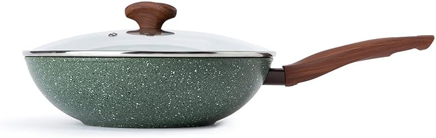 KZDJY Frying Pan Maifan Stone Light Oil Fume Wok Non-Stick Pan Gas Stove Induction Cooker Wok Household Multifunctional Non-Stick Pan