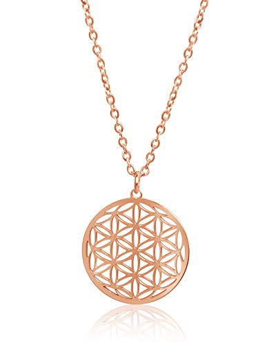 Nuoli® Lebensblume Kette Rosegold (45 + 5cm verstellbar)...