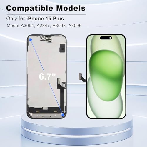 Écran iPhone 15 Plus LCD Full HD Retina Display ZOETEC avec tactile COF