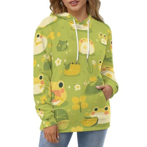 Sweat à capuche grenouille verte idée cadeau original taille S mixte