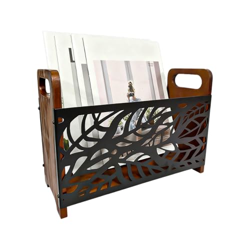 Zeitungsständer Zeitschriftenhalter, Holz Zeitungshalter Bücherregal Zeitschriftensammler 33x24x13cm, Zeitungenaufbewahrung Organizer Zeitungsständer Modern, Für Büro, Zuhause Und Wohnzimmer（Blätter）