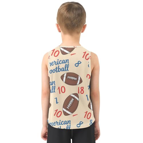 J JOYSAY American Football Numbers Boys Tank Top Sleeveless Muscle Shirts Quick Dry Workout Sport Active Kids T-Shirts 3-15T3