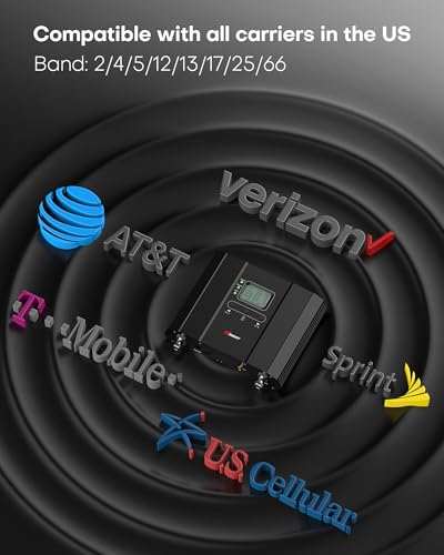 Image of Cell Phone Booster Cover 6000 sq ft, Boost 5G 4G LTE Signal for All US Carriers, Cell Phone Signal Booster for Home Office, APP Support, FCC Approved