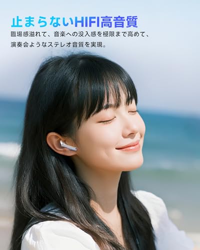イヤホン Bluetooth ワイヤレスイヤホン AIスマート 2026年最新Bluetooth6.1 HiFi音質 ブルートゥースイヤホン 最大36時間再生 LEDディスプレイ Type-C充電 IPX7防水 小型/軽量 iOS/Android適用 WEB会議通勤/通学/スポーツ/音楽/ゲーム ブラックヘッドフォン（紫）