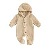 Design: Der Overall verfügt über eine Kapuze mit niedlichen Bärenohren, ein flauschiges Fleece-Futter und einen praktischen Reißverschluss für einfaches An- und Ausziehen