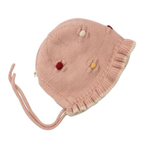 Image of HOOLCHEAN Baby Girls Bonnet Double Layer Cotton Yarn Knitted Hat for Autumn Winter 6-24 Months