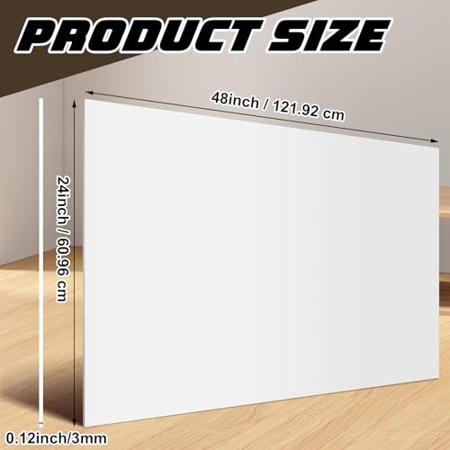 Image of Wonderjune 2 Pcs 1 /8 inch White Acrylic Sheet 24 inch x 48 inch Plastic Sheet Impact and Weather Resistant for DIY, Arts, Crafts, Window Replacement