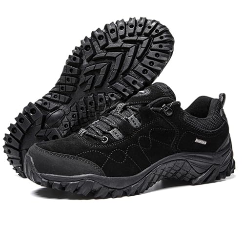Men's Waterproof Soft Sole Outdoors Hiking Shoes Lightweight Comfortable Non-Slip Tennis Training Sneakers for Trailing Trekking Camping Walking