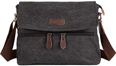 Degohome Canvas Satchel Bag Shoulder Bag Crossbody Sling Bag for Men and Women (black)