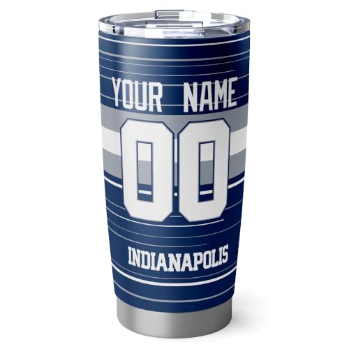 Image of Indianapolis Tumbler 20oz Travel Mug Gifts Custom Name Number