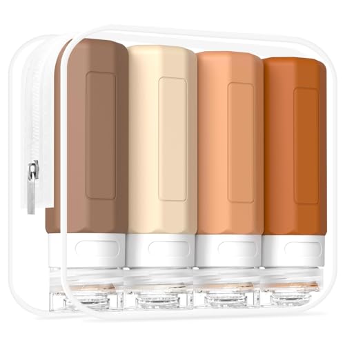 Redfly Travel Bottles for Toiletries 3oz, Silicone Travel Size Containers