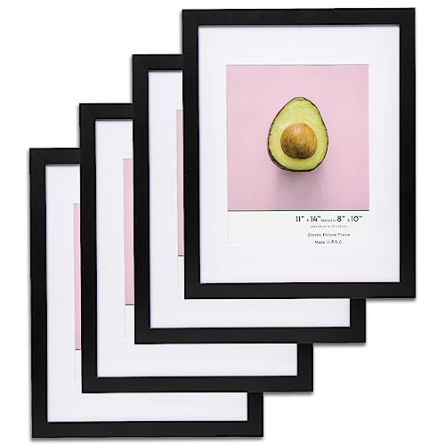 The Display Guys - Square Profile Wooden Picture Frame with Tempered Glass - 11