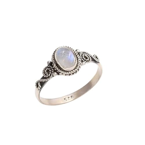 Rainbow Moonstone, 925 Solid Sterling Silver Handmade Ring, Engagement Ring, Blue Flash Moonstone Jewelry, Dainty Ring, Ring For Women, Mermaids Gift, Cocktail Ring, Christmas Day Gift