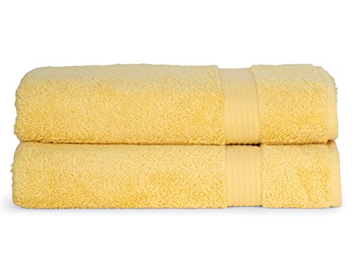 TowelSelections Soft and Absorbent Towels Cotton for Bathroom Hotel Shower Spa Gym, 2 Bath Towels Sunshine