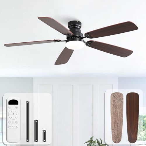 Sofucor 132cm Ventilatore da Soffitto con Luce LED, Dimmerabile 3CCT, Telecomando, 6 Velocità,...