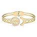 NEWEI Cute Tree of Life Bracelet Bangle Stainless Steel 18K Gold Plated Lucky Tree of Life Jewelry Birthday Charms for Women Mom (18K Gold Plated B)