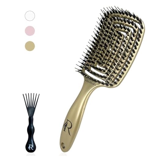 Cepillo De Pelo Con Cerdas De Jabalí Antitirones - Desenredante, Estilizado, Masaje Del Cuero Cabelludo - Para Todos Los Tipos (Rizado, Grueso..) - Cepillos Para Mujer, Hombre, Niñas Y Niños