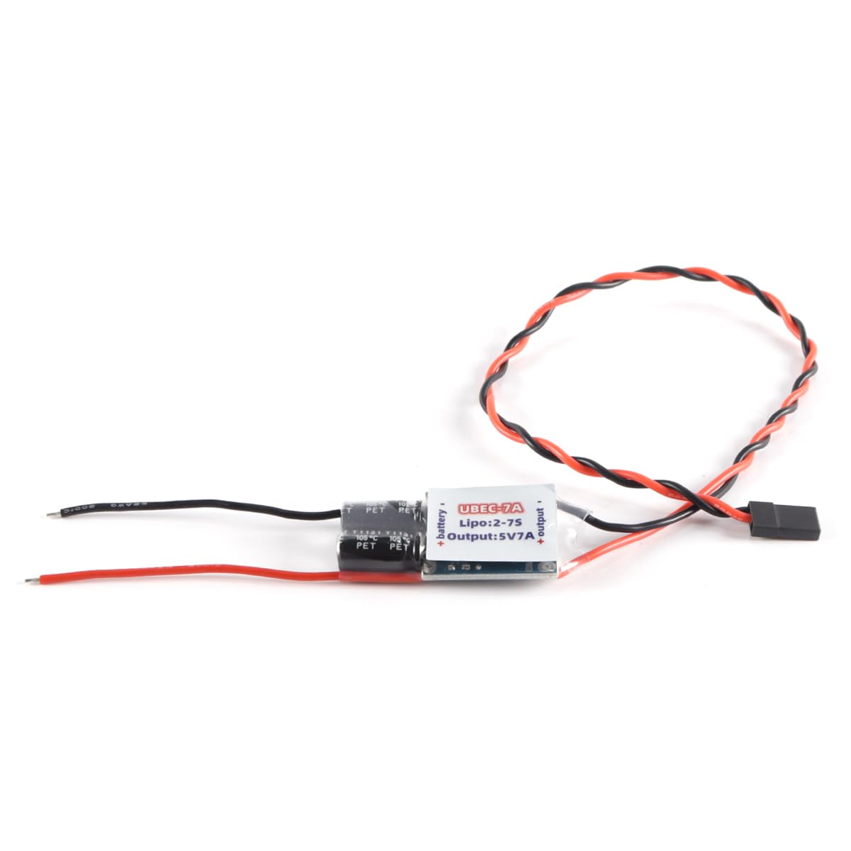 Durlo 5V 7A UBEC Voltage Regulator – Non-Jamming Step Down Module for RC Servos, FPV Quadcopter & Airplane (2-7S Input)