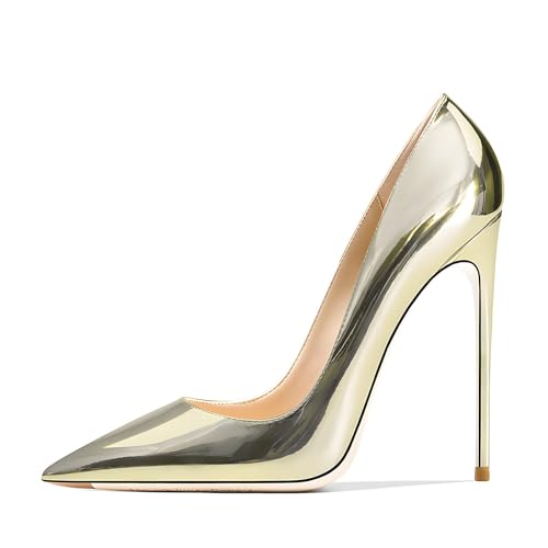 Image of Women's Pointed Toe Shallow Stiletto Heels 4.7 Inch Pumps Wedding Party Banquet Shoes