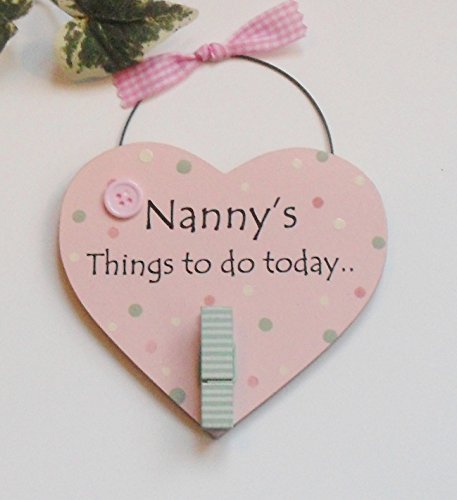 Craftworks Originals Placa de Recuerdo de Madera de Nanny's Things to do Today.