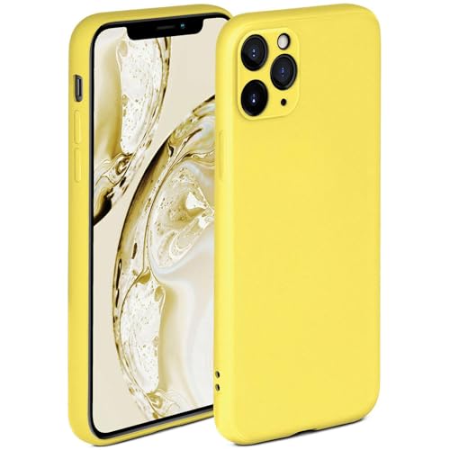 Coque silicone iPhone 11 Pro jaune mat Oneflow housse souple double couche antichoc