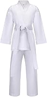 MSMAX Kids Karate Gi Uniform with Belt - Breathable Polyester Martial Arts Suit for Judo, Taekwondo, Jiu Jitsu Training