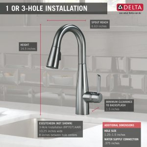 Delta Faucet Essa Matte Black Bar Faucet With Pull Down Sprayer, Black Bar Sink Faucet Single Hole, Wet Bar Faucets Single Hole, Prep Sink Faucet, Black Kitchen Faucet, Matte Black 9913-Bl-Dst #TOP2
