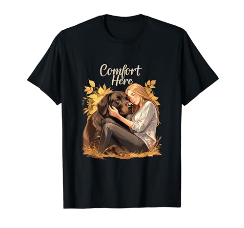Comfort Here Labrador Retriever Gemütliches Begleiter-Design T-Shirt