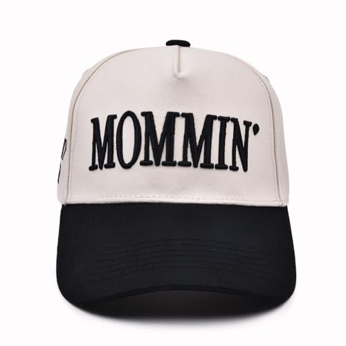 Image of Mommin Trucker Hat,Vintage Two-Tone Women's Baseball Cap with Mama Hat Mothers Day Great Gifts for Mom Wife Stepmom