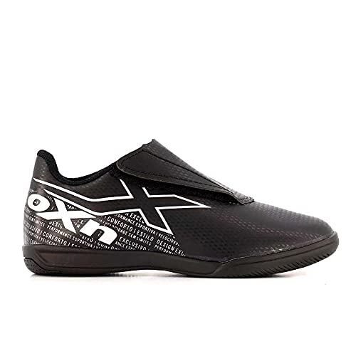 Chuteira Futsal Oxn 3 Velcro Indoor Kids Preto/prata Infantil
