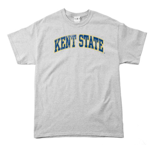 NCAA Kent State Golden Flashes 100-Percent Pre-Shrunk Vintage Arch Short Sleeve Tee, Medium, Sport Grey