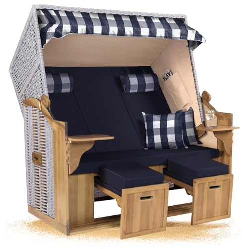 Strandkorb Hanse Ostsee XXL 2,5 Sitzer Volllieger Weiß 150cm breit,...