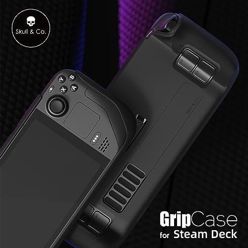 Skull & Co. GripCase SD for Steam Deck and Steam Deck OLED: A Soft Protective Case with Textured Grips Full Protection and Stand, Absorption Non-Slip and Anti-Scratch Cover Design - Coyote Gray
