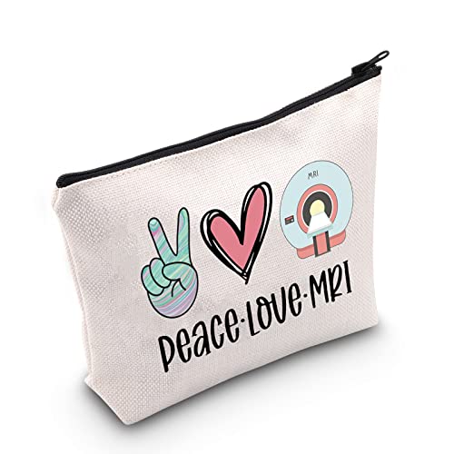 Vitamínicos, POFULL MRI Tech Gift Radiology Gift Peace Love MRI - Bolsa de cosméticos Rad Tech Gift, Bolsa de resonancia magnética
