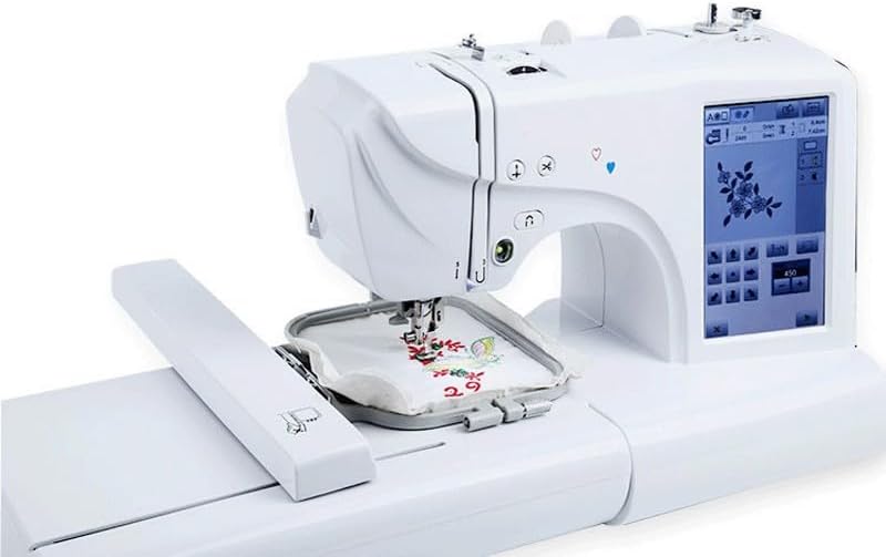 Embroidery Machine with 4" X 9.2" Embroidery Area and LCD Touch Screen, 2-in-1 Automatic Sewing Machine, 158 Built-in Patterns, 210 Built-in Letters and 30 Pattern Frames