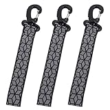 prendre 【3個セット】 反射 ストラップ リフレクター キーホルダー 交通安全 夜間反射 反射ストラップ バッグチャーム アクセサリー 通勤 通学 通園 部活 塾 ジョギング 安全 カラビナ （ブラック） PR-REF50ST-BK