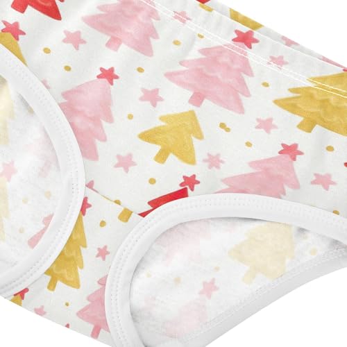 Joisal Artistic Girls Underwear Toddler 2t Cotton Panties for Girl Cute Christmas Trees White Kids Briefs Undies4