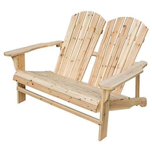 PatioFestival Wood Adirondack Chair Fir Wooden Chair with Natural Finish Outdoor Patio Chair for Garden,Yard,Patio,Lawn,Deck (50.4" x 35" x 34.3")