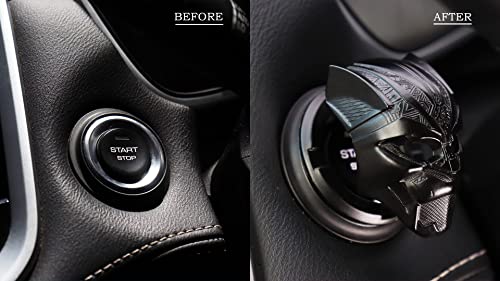 Image of MR WAGON - Protective Car Start Stop Button Cover -Open Close Ignition Cap for Bike and Car -Decorative Car Push Start Button Cover- Auto Accessories for Car Interior (4 cm) Diameter (Black)
