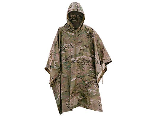 Mil-Tec Ripstop Wet Weather Poncho, Multi-Use Bivouac Sack, Emergency Shelter Tent