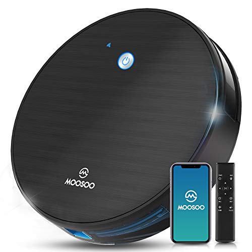 モーソー ロボット掃除機 (MooSoo MT501) 自動充電 1800Pa 強力吸引 超薄型 衝突防止 100分間 長時間稼動 Wi-Fi接続 4種清掃モード ロボットクリーナー