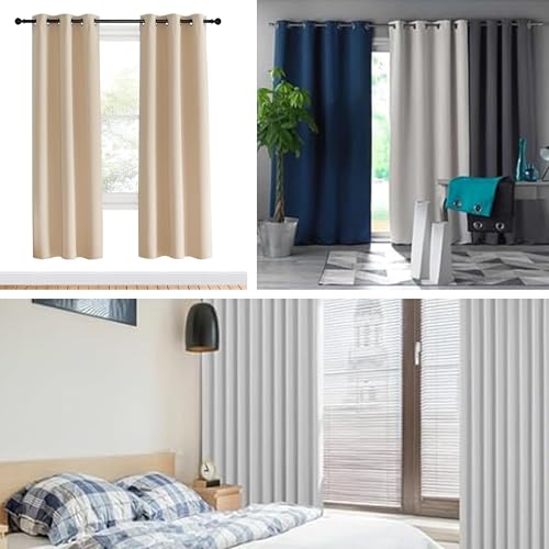 Rideau occultant salon 196 x 189 cm polyester oeillets bloquer lumière chambre