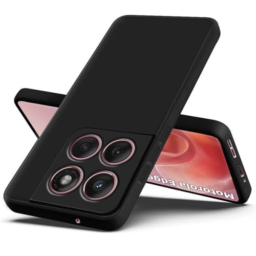 Fashionury Back Cover Case for Motorola Edge 60 Fusion 5G | Camera Bump Protection |Matte Soft Silicon Flexible| All Side Shock Proof Rubberised Back Case Cover (Black)