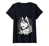 Photo Gallery donna stile tatuaggio amante siberian husky retro cane maglietta con collo a v Photo Gallery donna stile tatuaggio amante siberian husky retro cane maglietta con collo a v