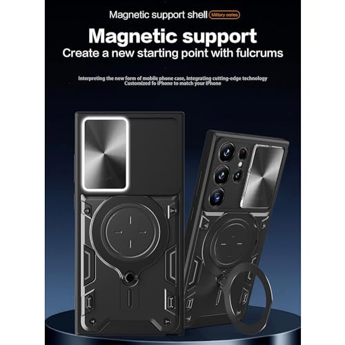 Ysnzaq Capa para Samsung Galaxy S23 Ultra com suporte magnético de anel, [proteção contra quedas de