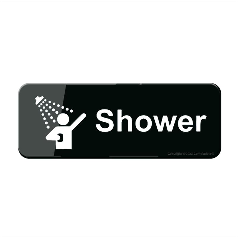 Informative Acrylic Plastic Sign Shower Sign 9 X 3 Inch, Self Adhesive, Use For Office/Business, Easy To Apply