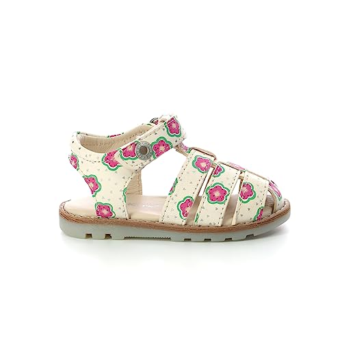 NONOSTI KICKERS Nonosti, Sandali Bambina, Blanc Casse Flower, 24 EU