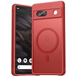 EASDNB Custodia magnetica per Google Pixel 7A per Magsafe, per Pixel 7A Case, protezione per fotocamera, antiurto, antigraffio, trasparente, per Google 7A, rosso